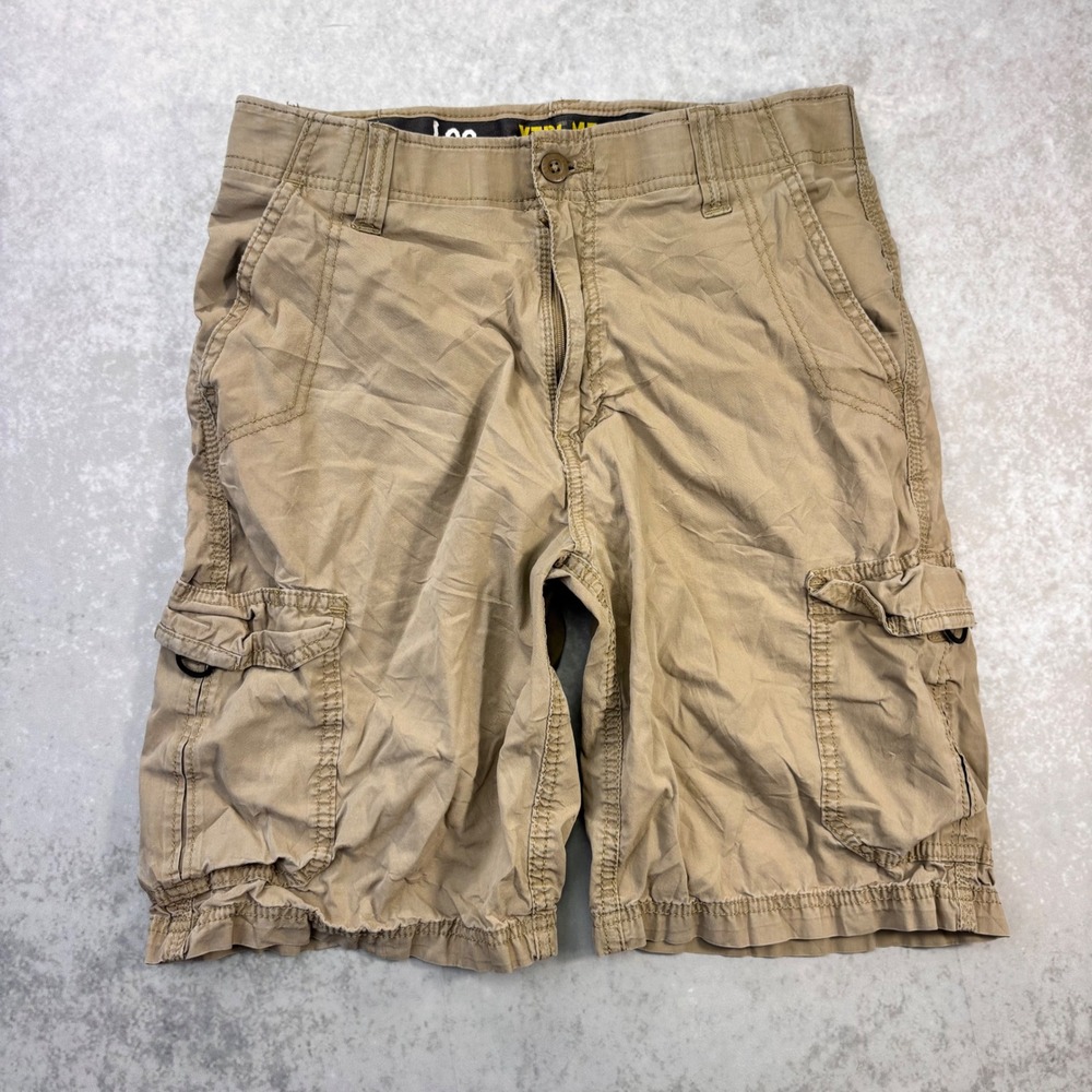 Lee X-Treme Motion Cargo Shorts Mens Khaki Tan Utility Hiking Casual